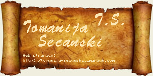 Tomanija Sečanski vizit kartica